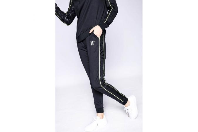 Pantalones Animal Print Contrast Joggers Black