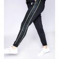 Animal Print Contrast Joggers Black