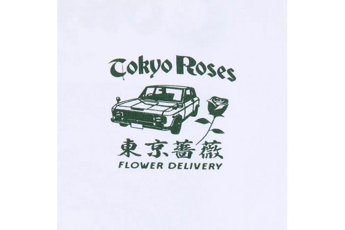 Camiseta Edwin Tokyo Roses Blanca y Verde