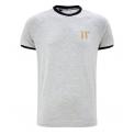 RAPER RINGER T-SHIRT LIGHT GREY MARL GOLD