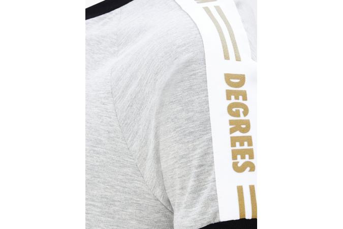 Camiseta Taped Ringer - Light Grey Marl/Gold