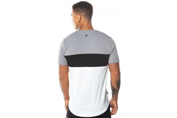 TRIPLE PANEL T-SHIRT SILVER WHITE BLACK