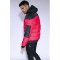 PANELLED MISSILE JACKET HOT RED