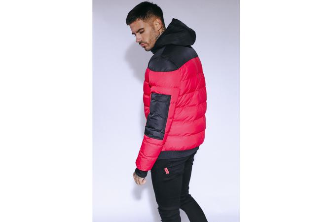 PANELLED MISSILE JACKET HOT RED