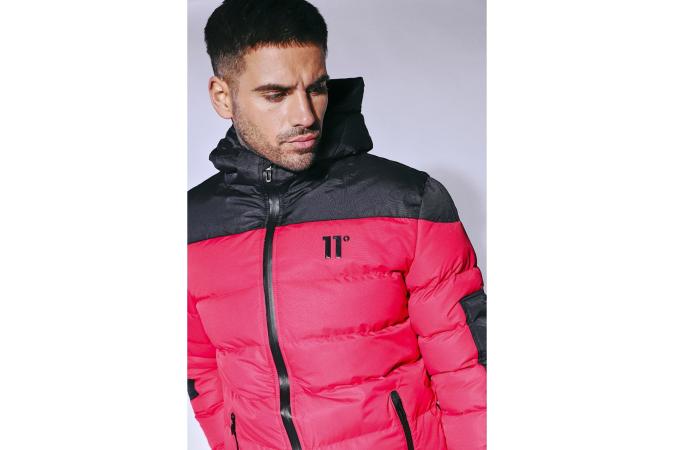 PANELLED MISSILE JACKET HOT RED