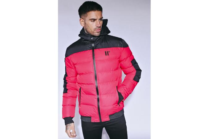 PANELLED MISSILE JACKET HOT RED