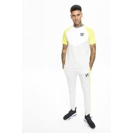 Camiseta Cut And Sew Chevron muscle Fit T-Shirt Yellow/White/Tornado Marl