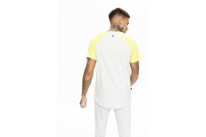 Camiseta Cut And Sew Chevron muscle Fit T-Shirt Yellow/White/Tornado Marl