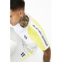 Cut And Sew Chevron muscle Fit T-Shirt Yellow/White/Tornado Marl