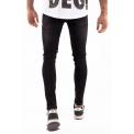 ESSENTIAL SUPER STRETCH DISTRESSED JEANS SKINNY FIT JET BLACK WA