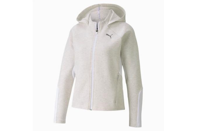 EVOSTRIP FULL-ZIP HOODIE WHITE HEATHER