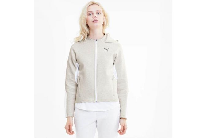 Sudadera Evostrip Full-Zip Hoodie White Heather