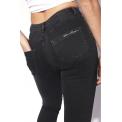 HIGH WAISTED SUPER SKINNY JEANS WASHED BLACK