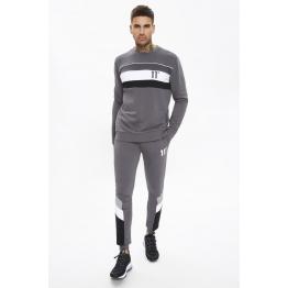 Mercury Mesh Print Cut And Sew Joggers Skinny Fit Slate Grey