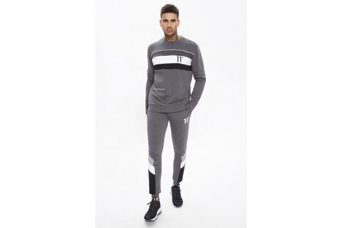 Sudadera Mercury Mesh Print Cut And Sew Sweatshirt Slate Grey