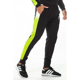 Pantalones Dot Fade Panelled Poly Track Pants - Black/Lime Green/White