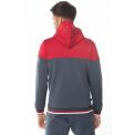 RIBBED FULL ZIP POLY TRACK TOP WITH HOOD ANTHRACITE/ SKI PATROL