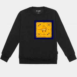 Sudadera Ko Samui JMW E405 DAMAGED Bandana Sweatshirt Negra-Naranja