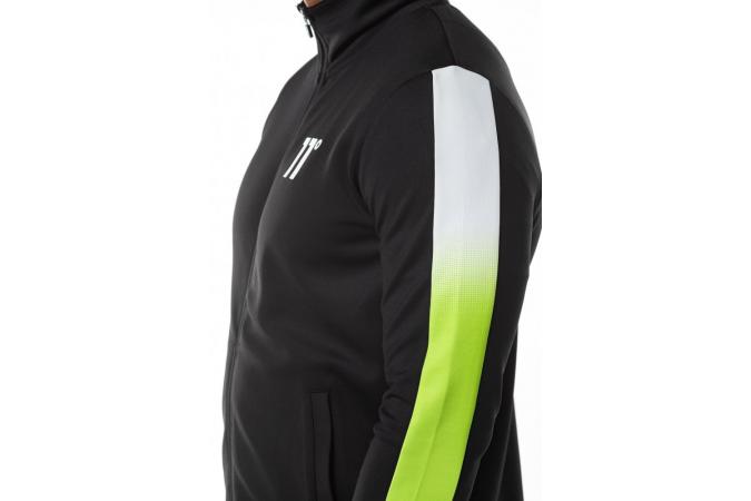 Sudadera Dot Fade Panelled Poly Track Top - Black/Lime Green/White