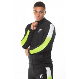 Sudadera Dot Fade Panelled Poly Track Top - Black/Lime Green/White