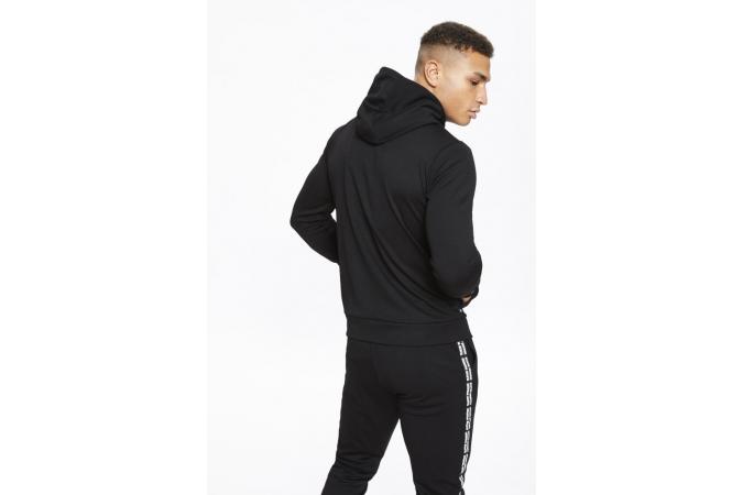 MAIZE PIQUE REPEAT BINDING FULL ZIP BLACK