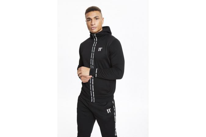 Sudadera Maize Pique Repeat Binding Full Zip Hoodie - Black