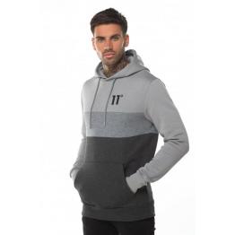 TRIPLE PANEL PULLOVER HOODIE ANTHRACITE MARL,MID GREY/SILVER