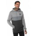 TRIPLE PANEL PULLOVER HOODIE ANTHRACITE MARL,MID GREY/SILVER