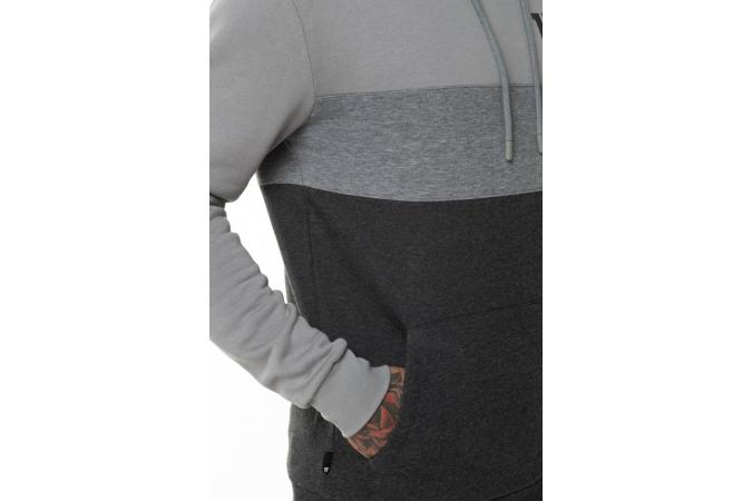 TRIPLE PANEL PULLOVER HOODIE ANTHRACITE MARL,MID GREY/SILVER